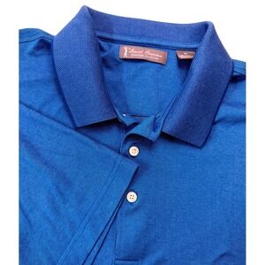 Daniel Cremieux Polo Shirt Mens XL Blue Short Sleeve Signature Collection Golf